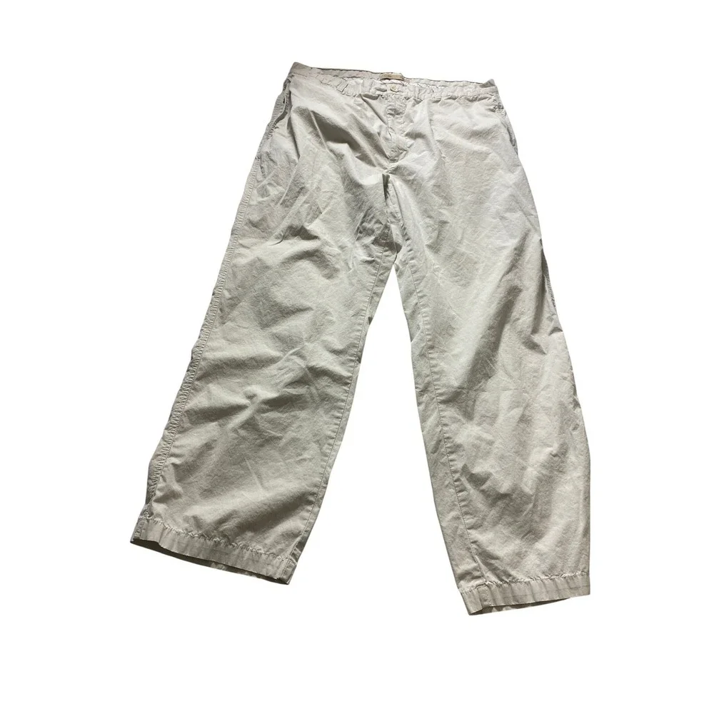 Beige Khaki Wide Leg‎ Pants Womens Relaxed Fit Casual Chinos